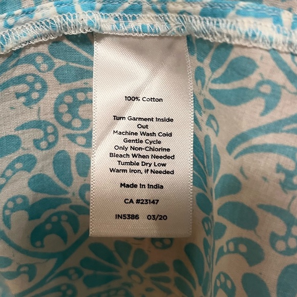 Talbots Blue Puff Sleeve V-Neck Women's Top Size M - Picture 7 of 7